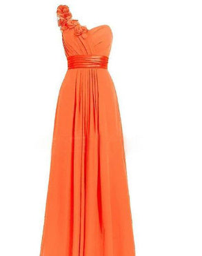 Multicolor Slanted Neck Maxi Dress