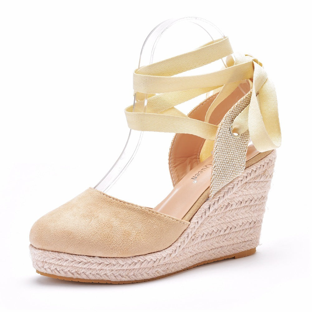 Bohemian Round Toe Platform Wedges
