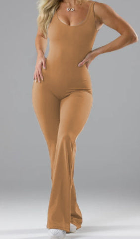 Slim Fit Backless Hip Raise Jumpsuit