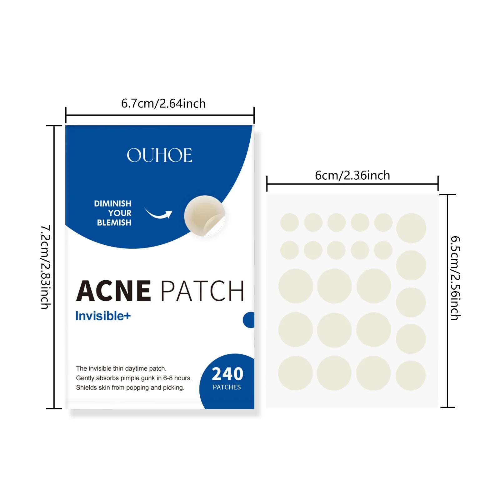 Ouhoe 240PCS Invisible Acne Patches