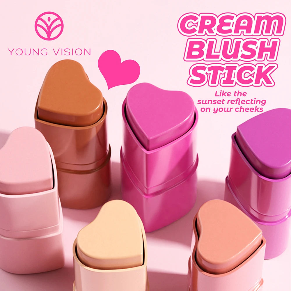 6-Color Heart Shaped Blush Stick Set