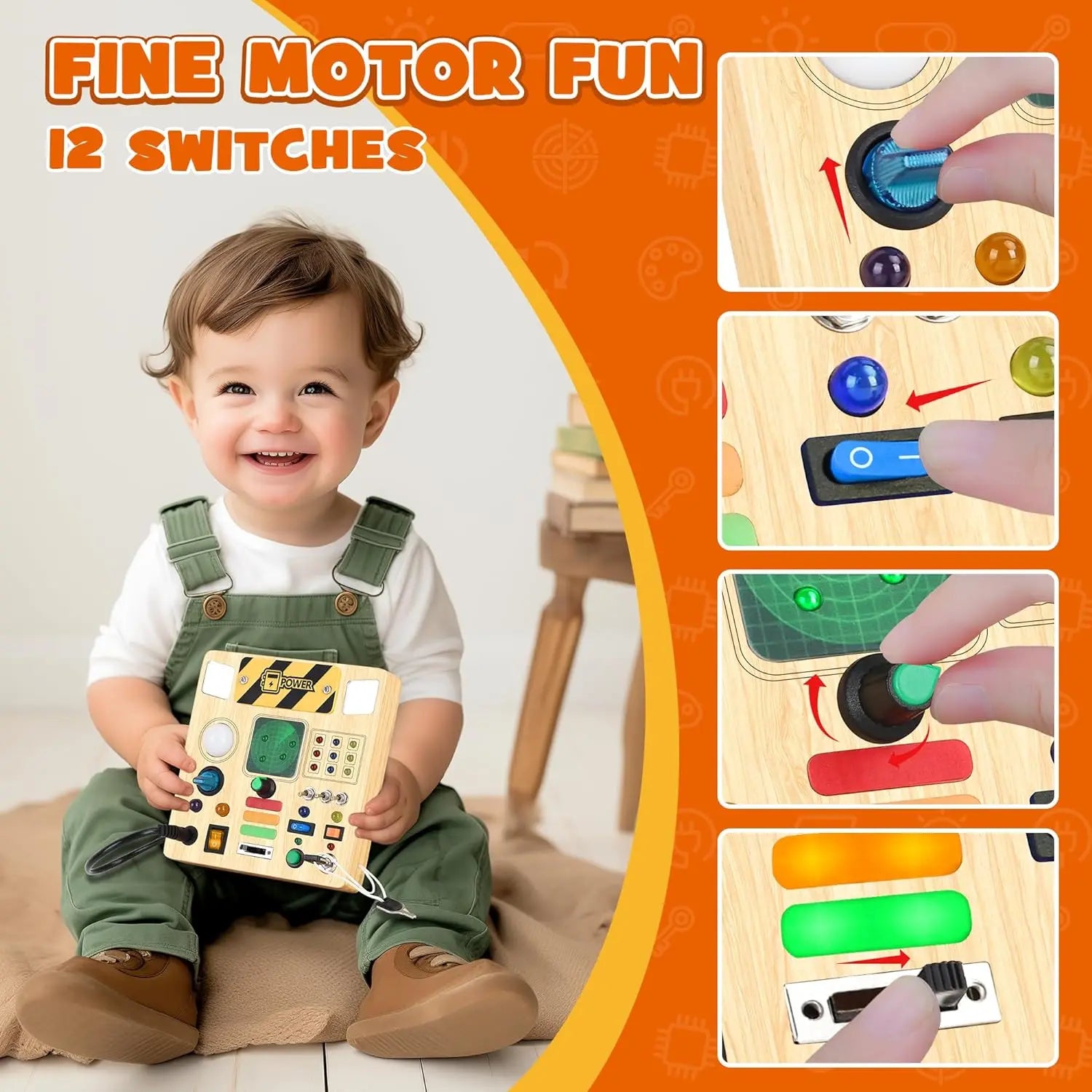 Montessori Wooden Busy Board Toy