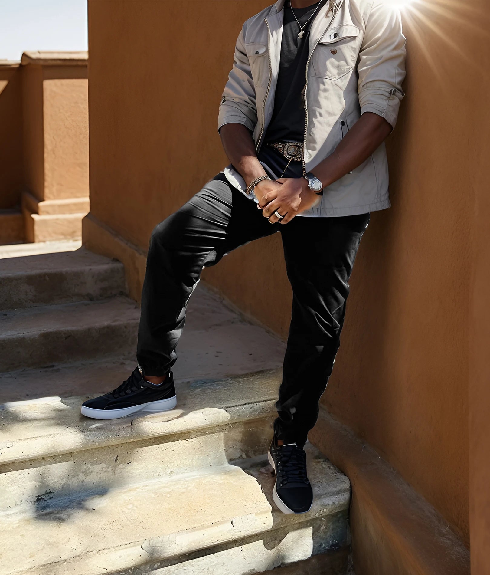 Herrenhose im Jogger-Stil mit Kordelzug