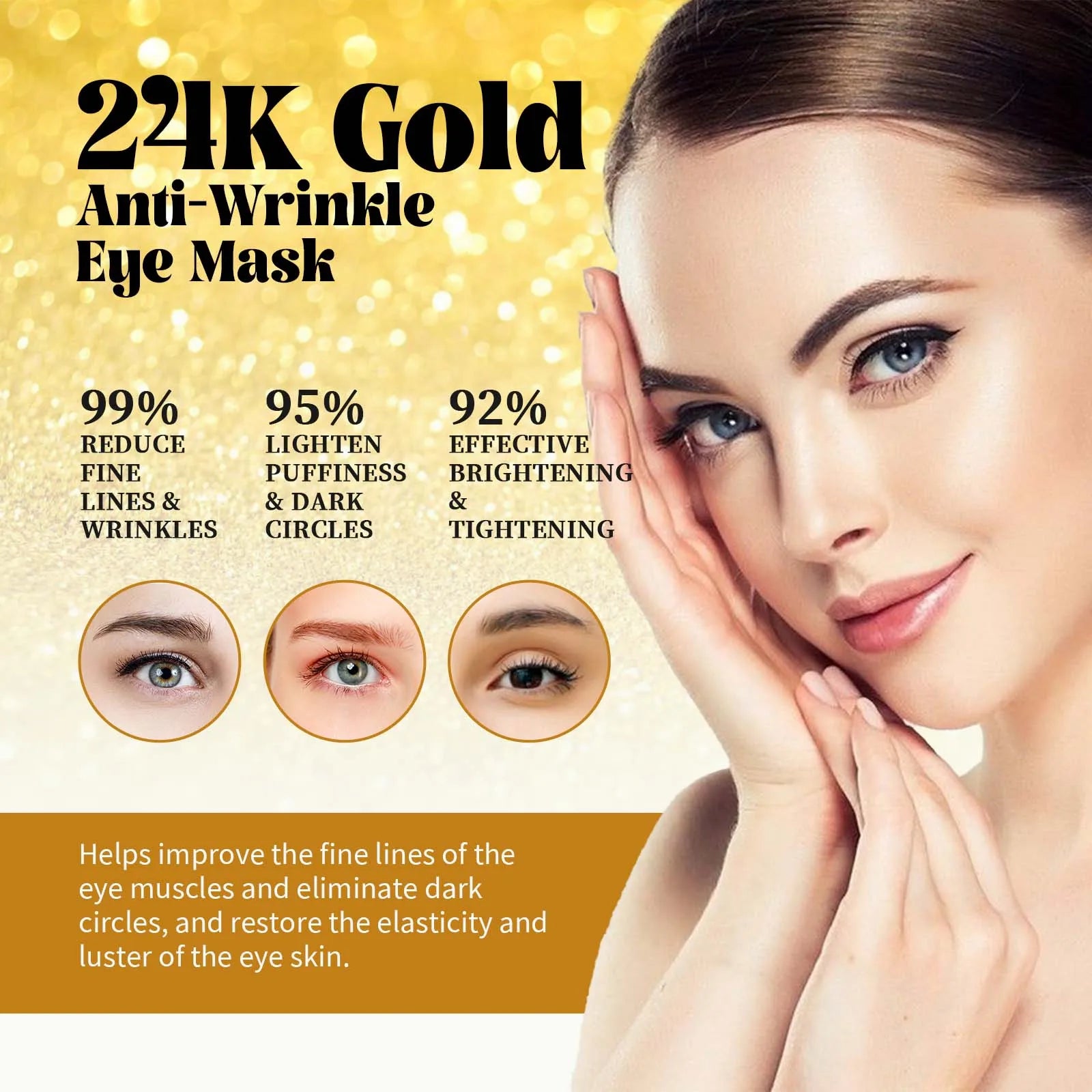 24K Gold Eye Mask – Brightening Care