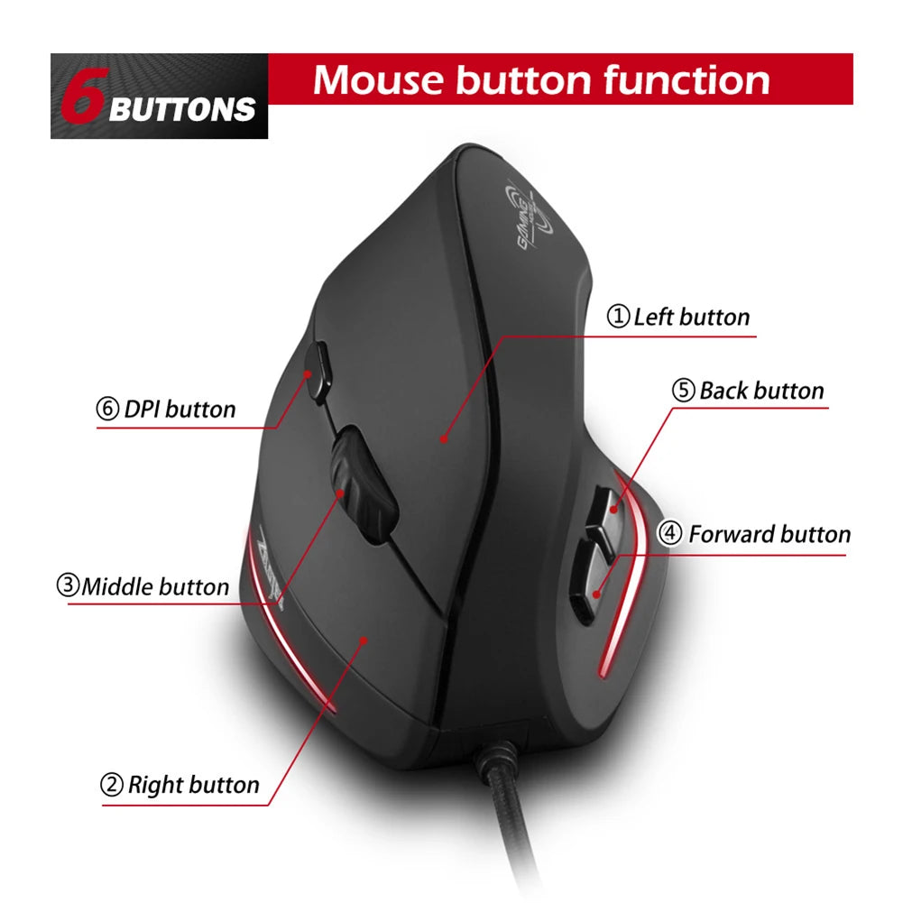 ZELOTES T20 Vertical Gaming Mouse 3200 DPI