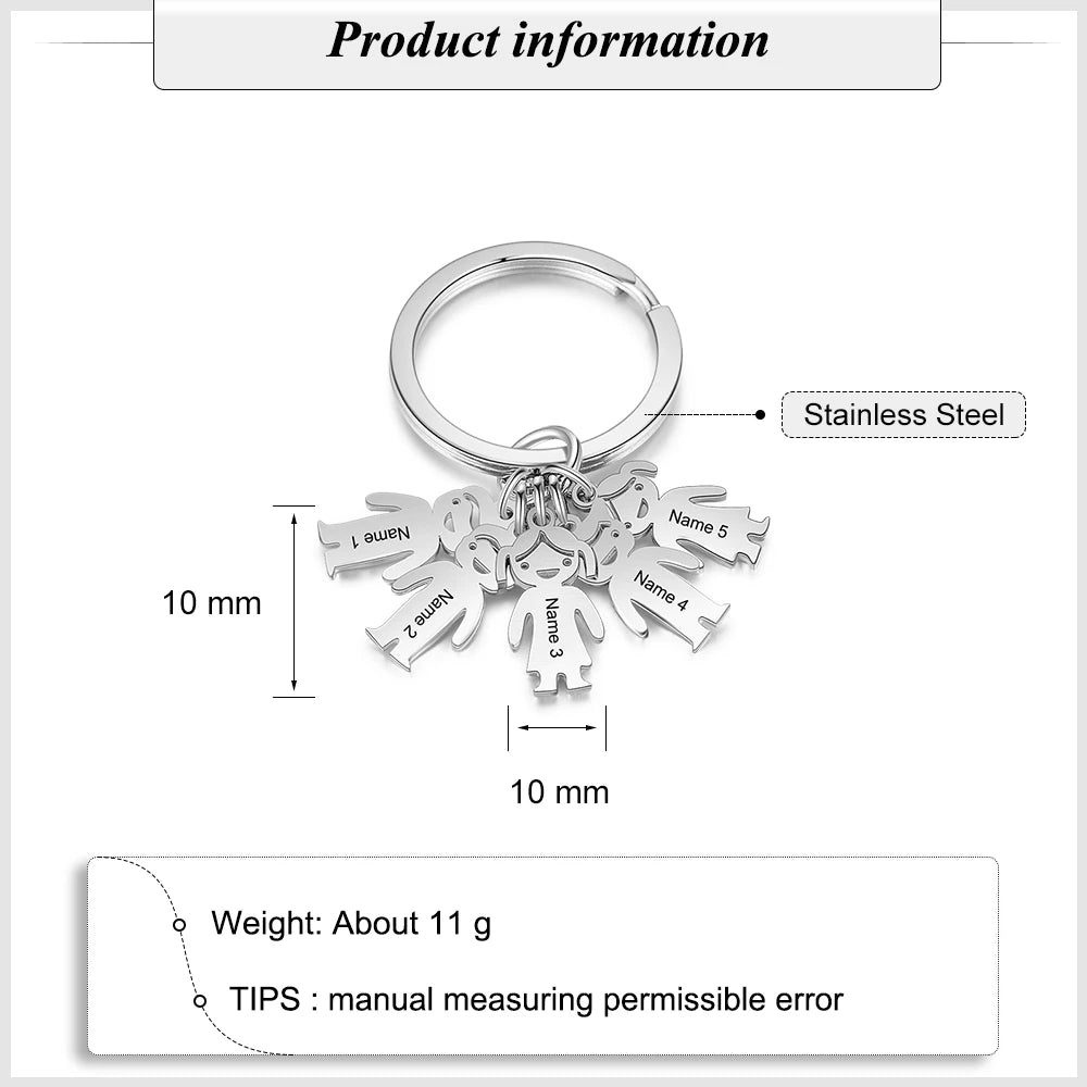 JewelOra Custom Kids Name Charm Keychain