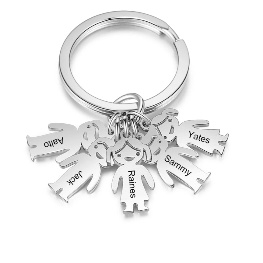 JewelOra Custom Kids Name Charm Keychain