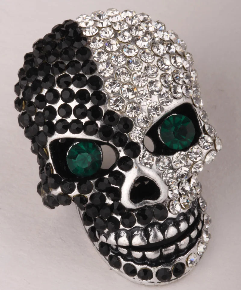 Skull Skeleton Crystal Brooch Pin Women Girls