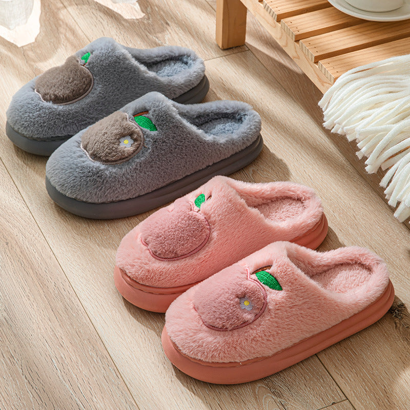 Cotton Plush Warm Women's Indoor Slippers