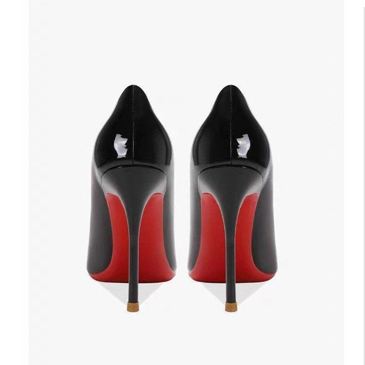 Women's Pointed Low-cut Patent Leather High Heels