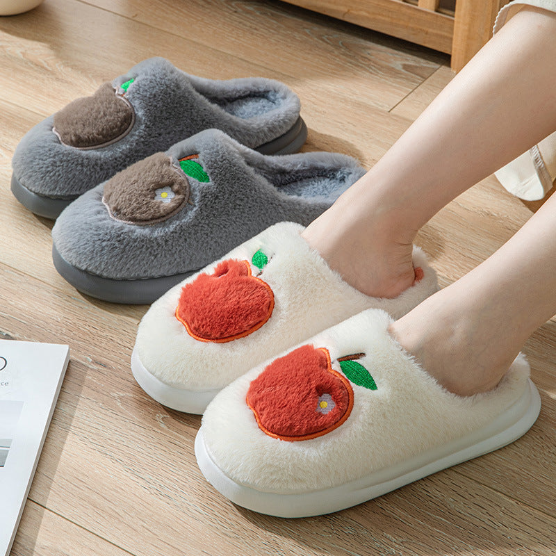 Cotton Plush Warm Women's Indoor Slippers