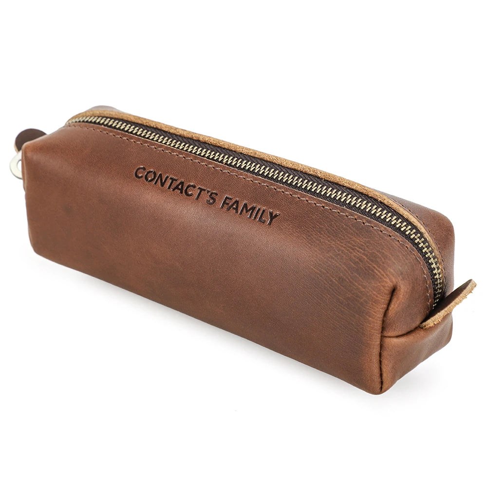 Retro Leather High Capacity Pencil Case