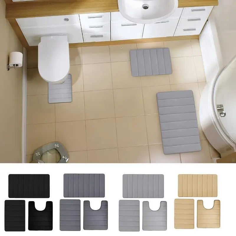 Ultra Thick 3-Piece Bathroom Rug Set