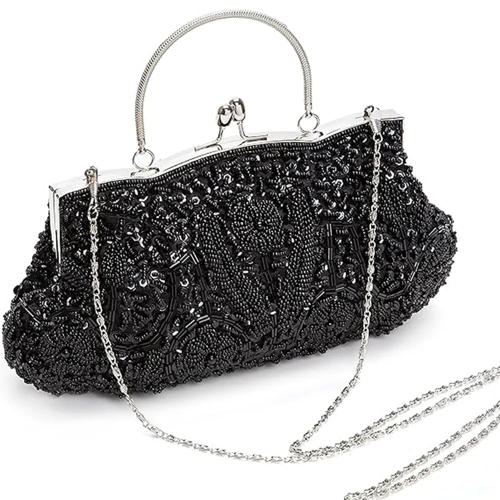 Retro Beaded Women’s Evening Clutch Bag