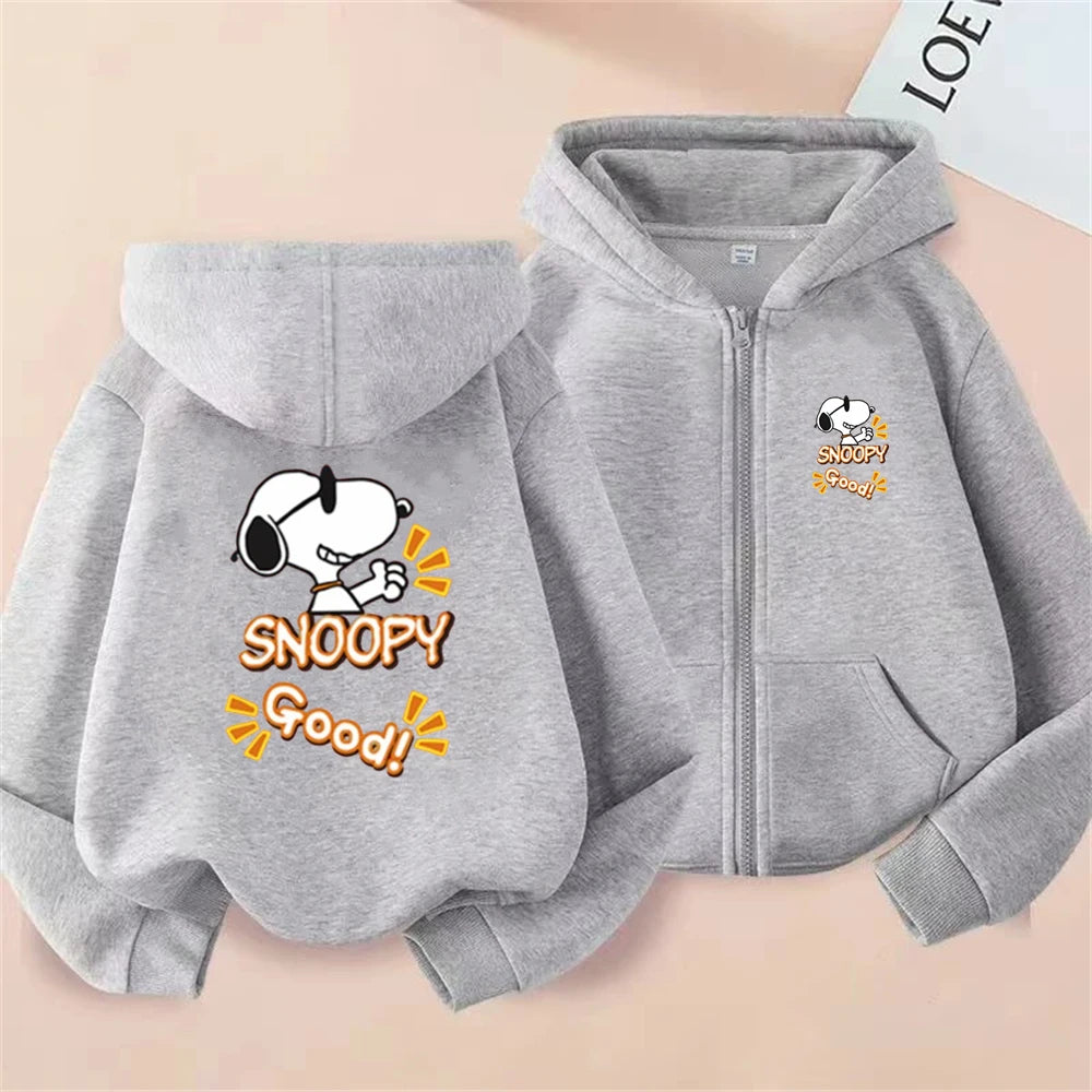 Disney Snoopy Kinder-Kapuzenpullover mit Reißverschluss – Rosa