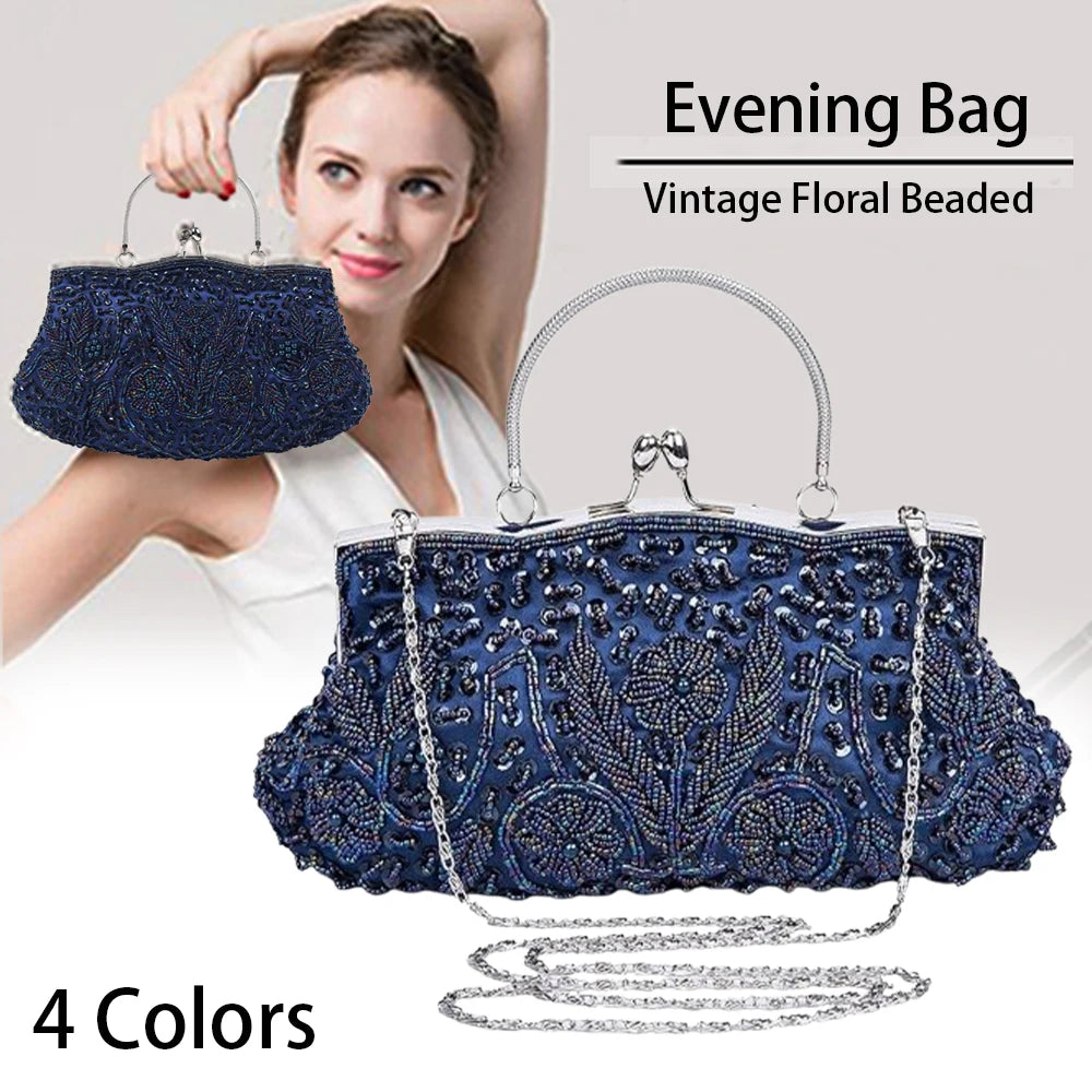 Retro Beaded Women’s Evening Clutch Bag
