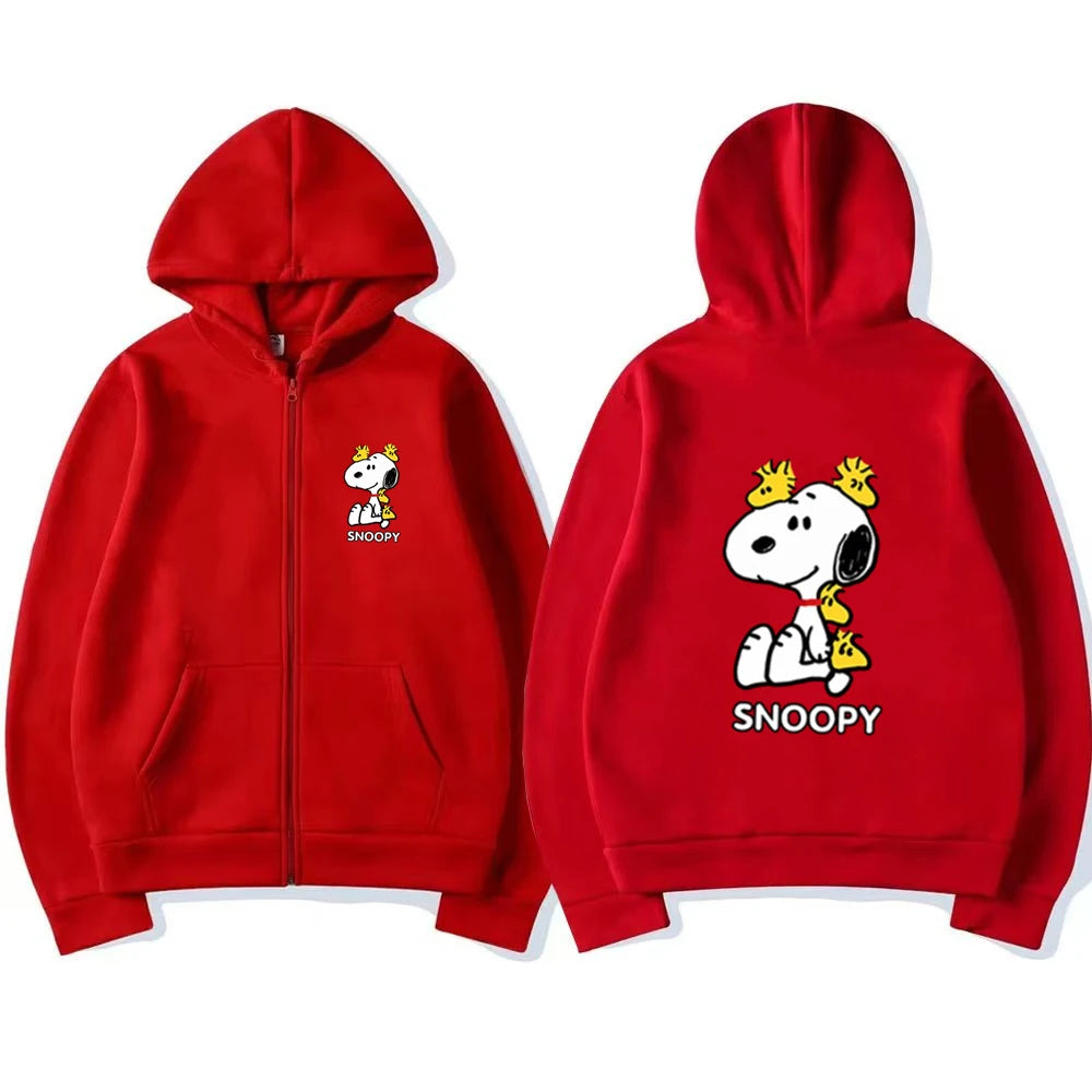 Disney Snoopy Kinder-Kapuzenpullover mit Reißverschluss – Rosa