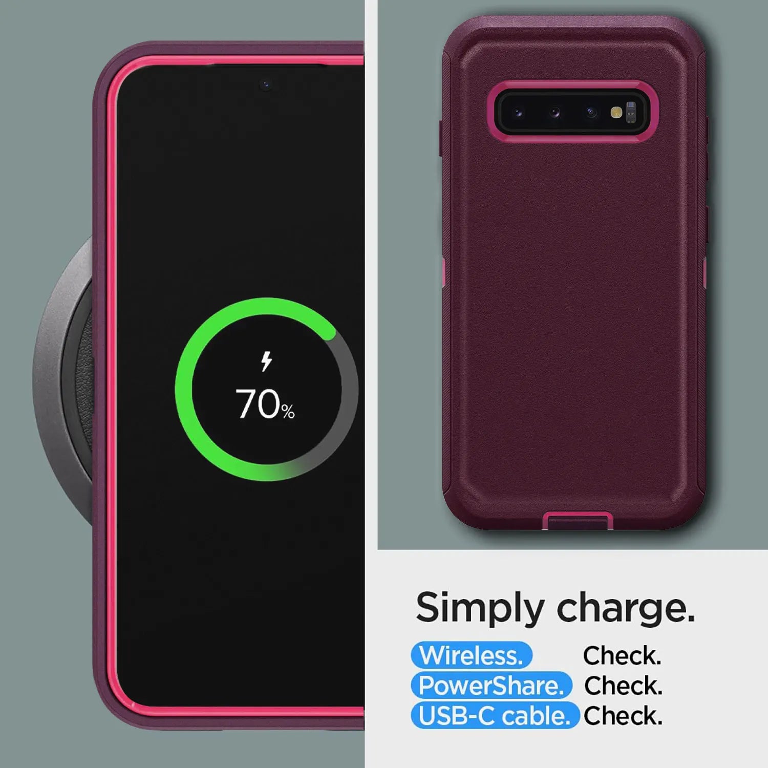 Red Galaxy S10 Series Rugged 3-in-1 Case