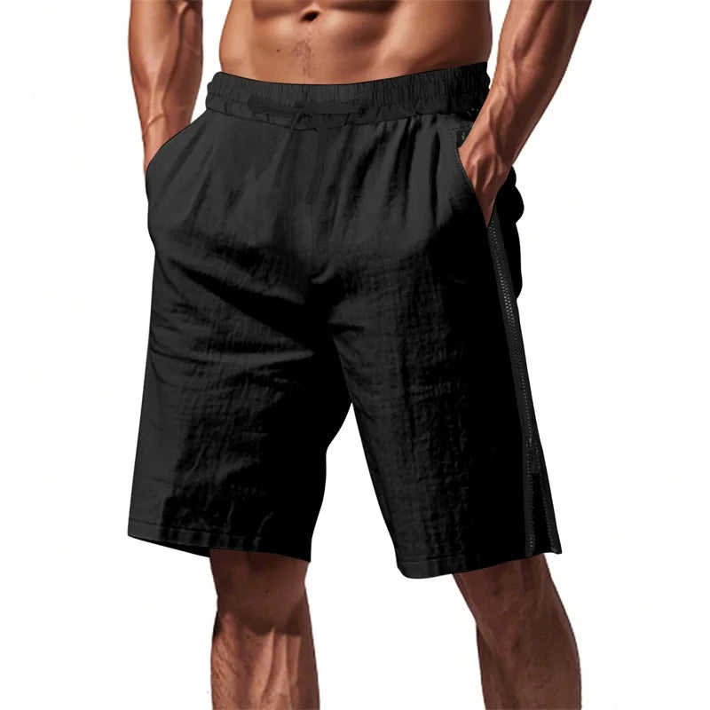 Herren-Shorts mit Kordelzug und elastischer Taille, lockere Passform
