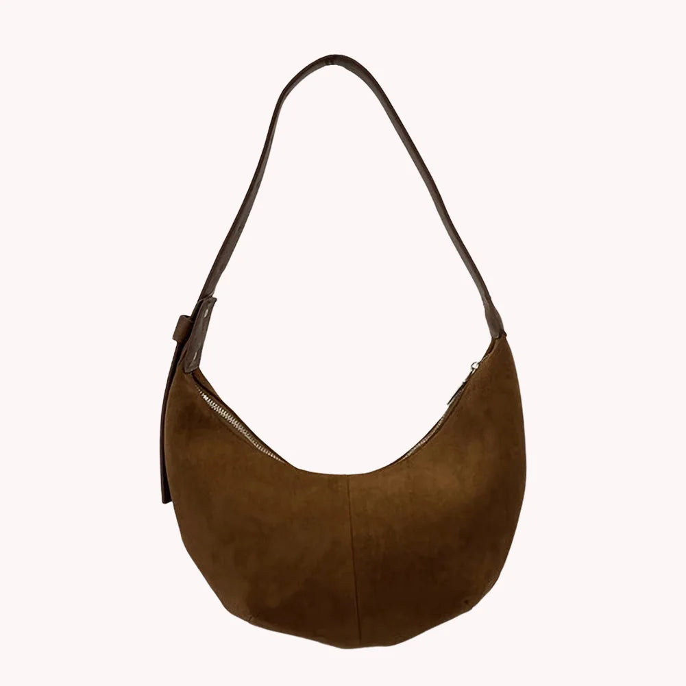 Women’s Suede Crescent Shoulder Bag
