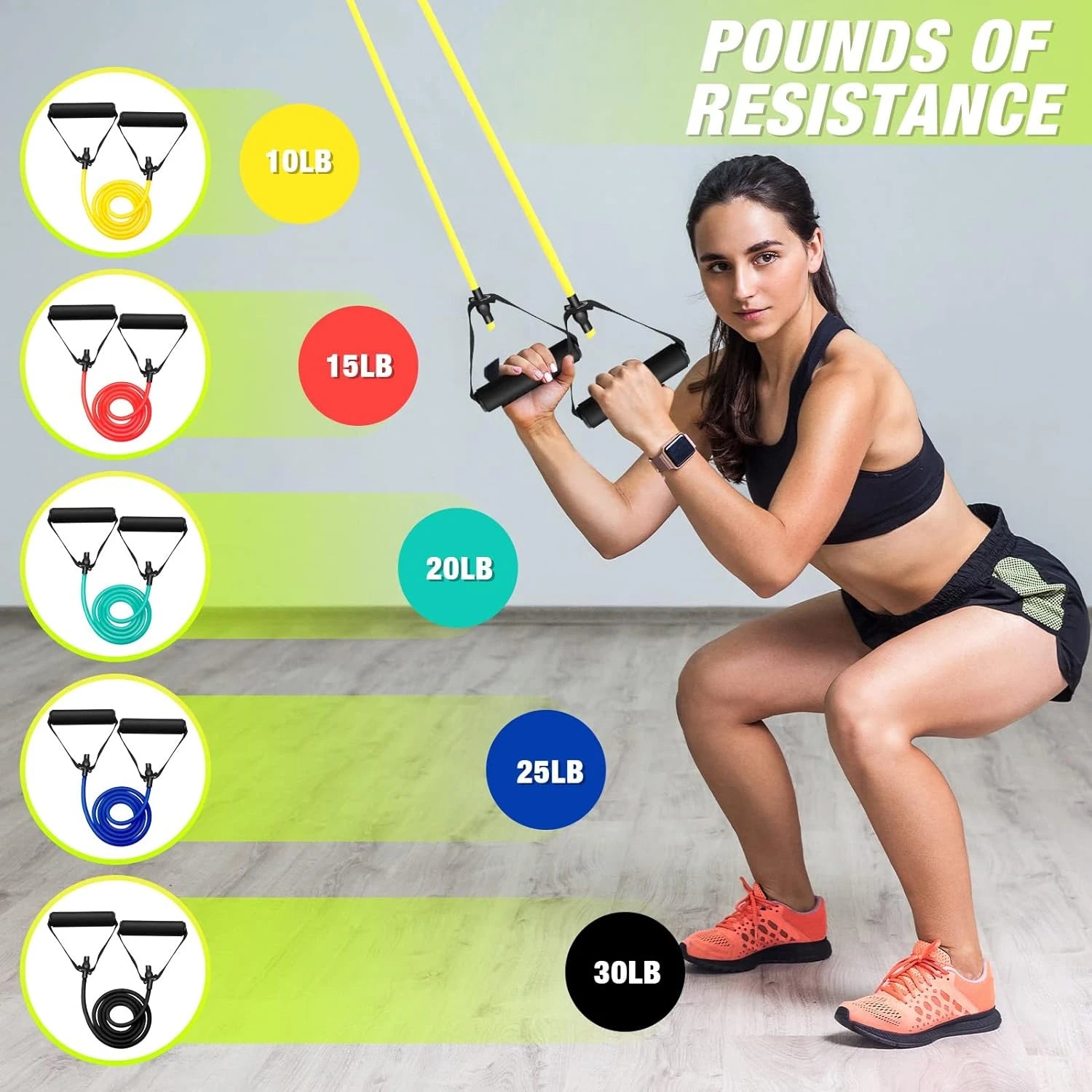 Ergonomic Fitness Resistance Bands Set