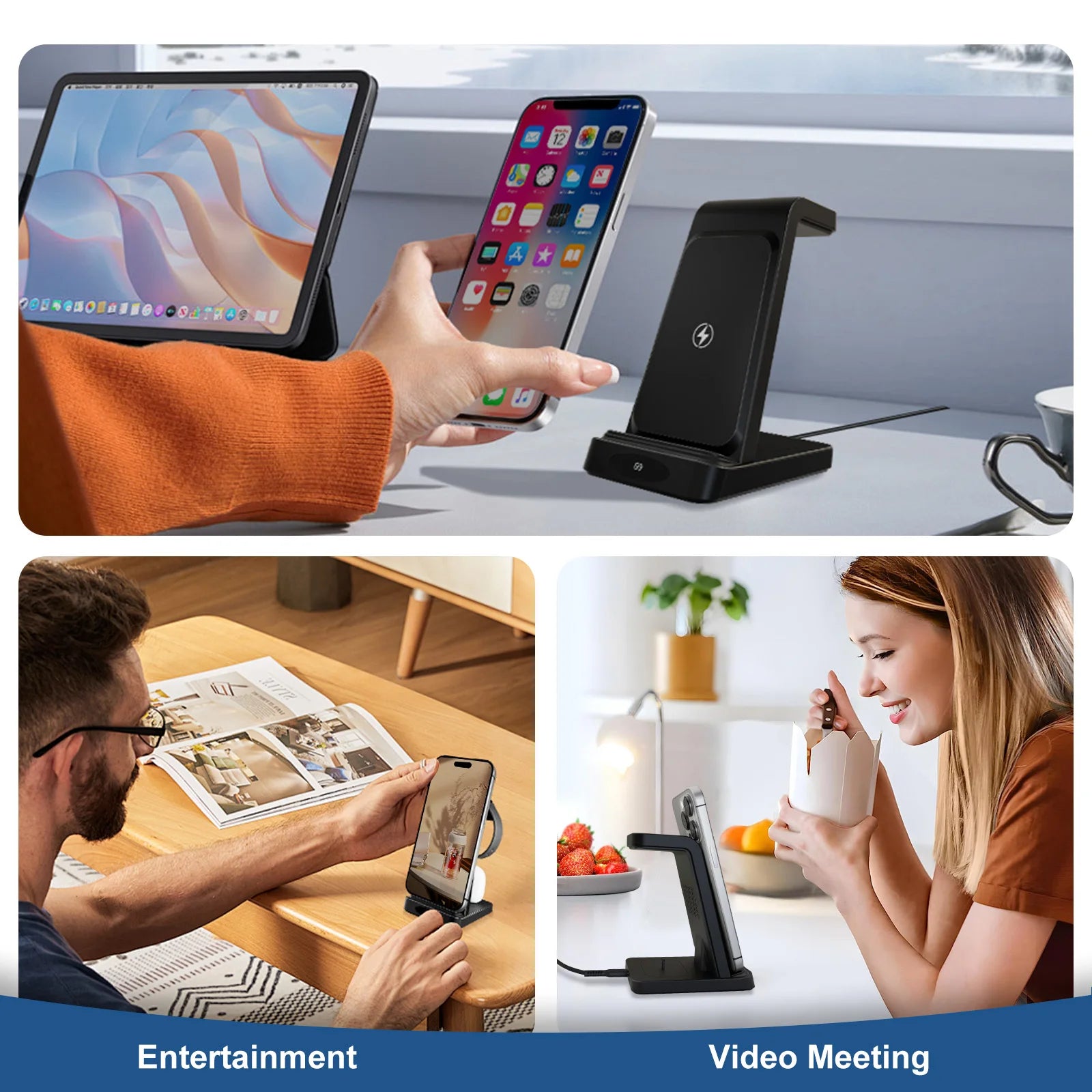 3-in-1 Wireless Charger 18W Foldable Travel