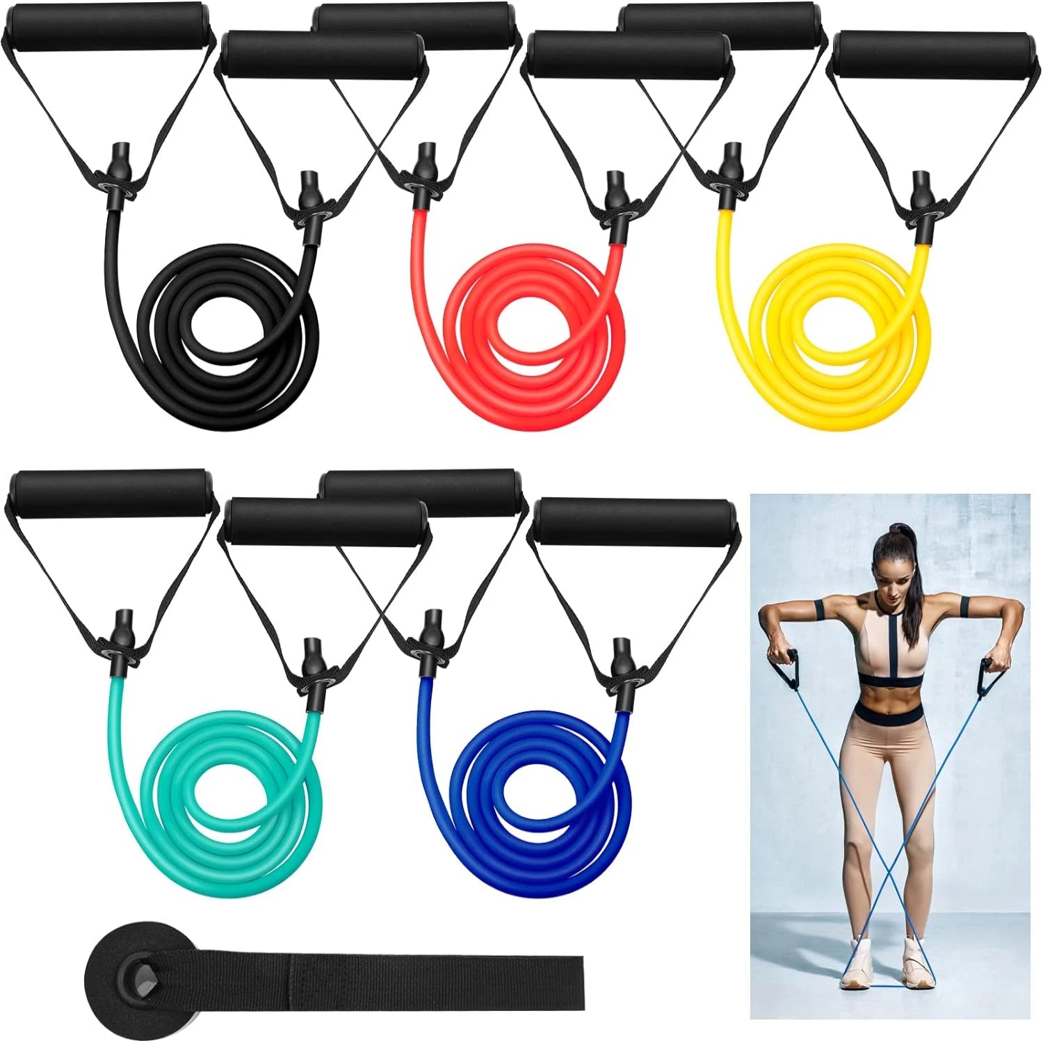 Ergonomic Fitness Resistance Bands Set