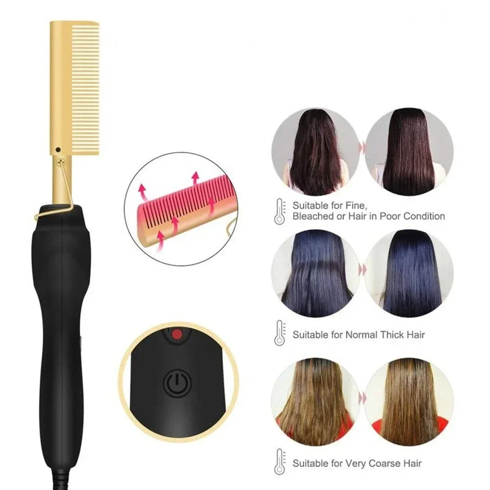 Hair Straightener Brush Curling Iron