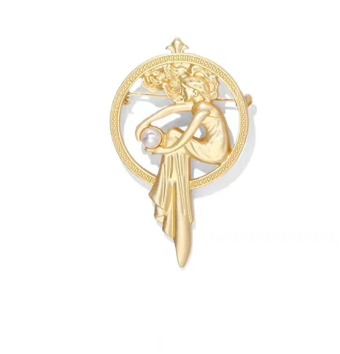 Vintage Baroque Goddess Style Brooch