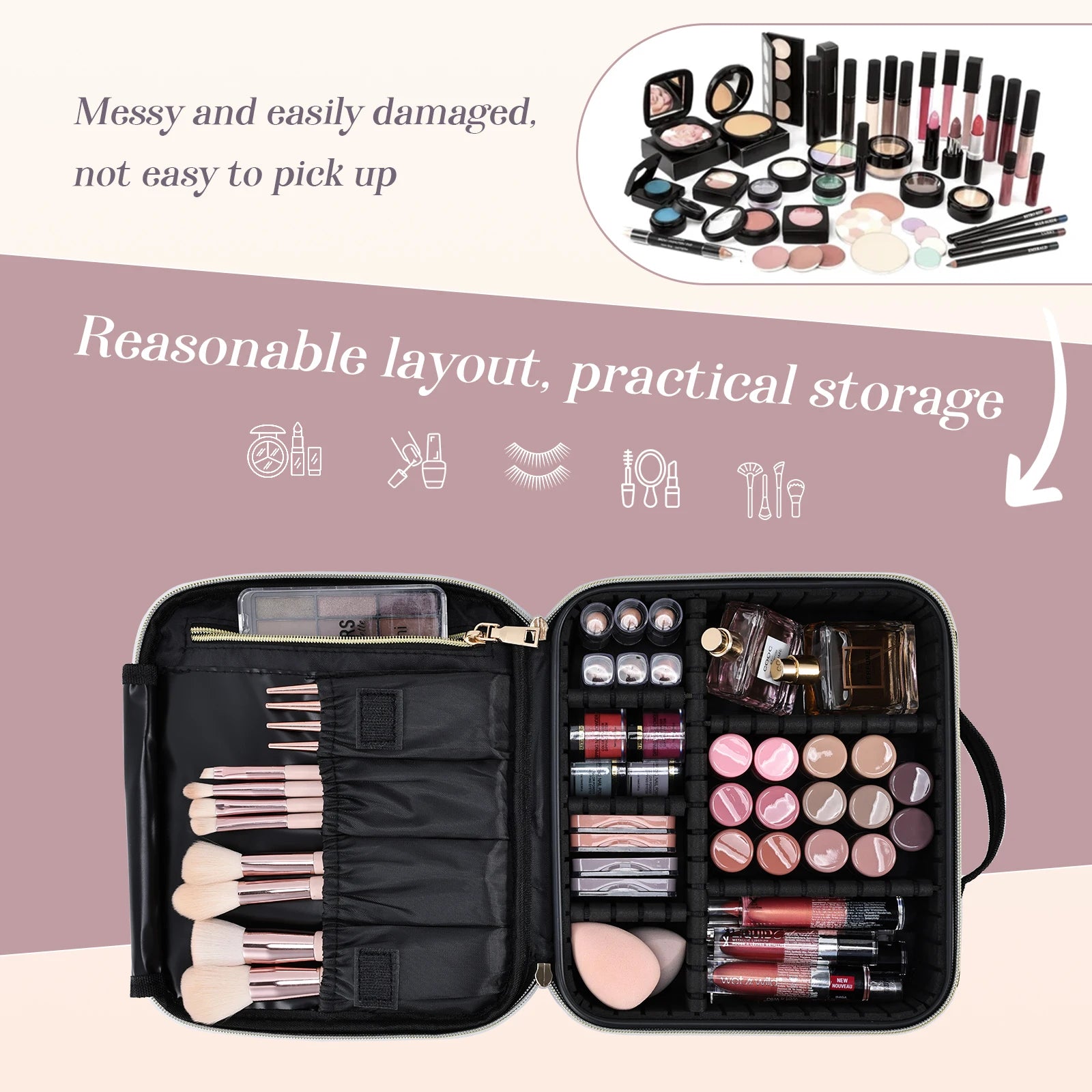 Professioneller Make-up- und Pinsel-Reise-Organizer