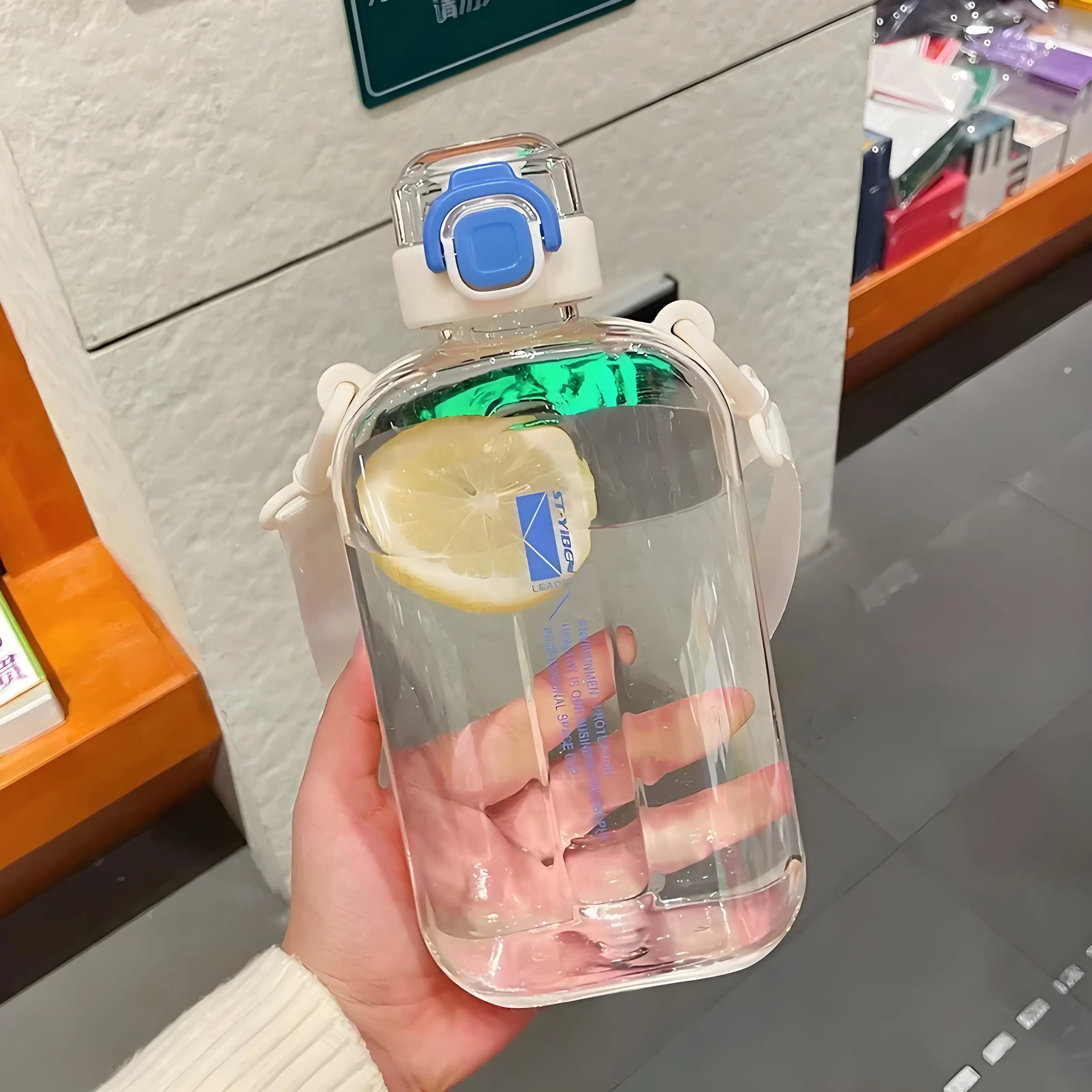 Flat Square Transparent Water Bottle