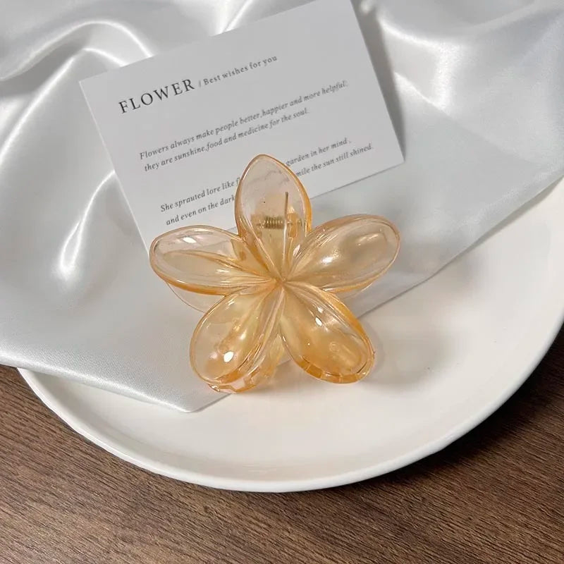 Vintage Brown Flower Hair Claw Clip