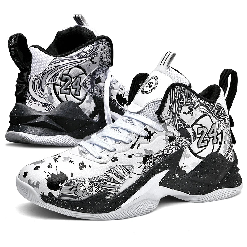 Men's Graffiti Basketball Shoes Non-Slip