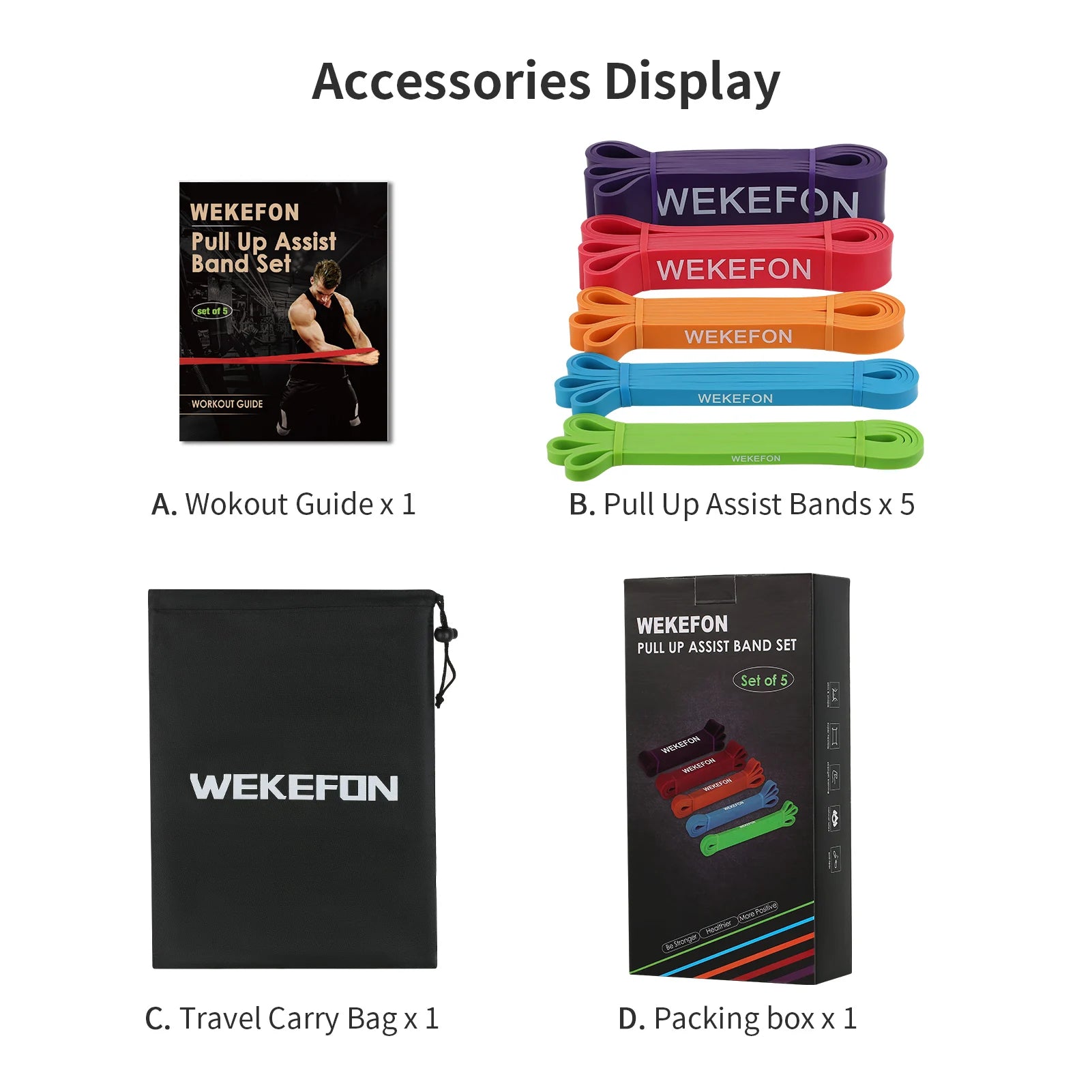 5-teiliges Hochleistungs-Klimmzugbänder-Set