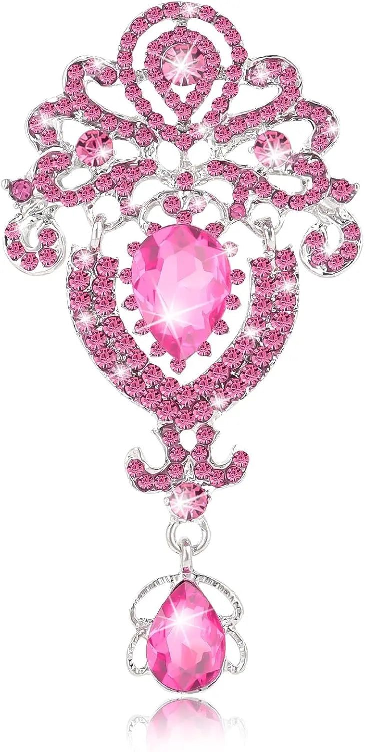 Vintage Rhinestone Flower Brooch Pin