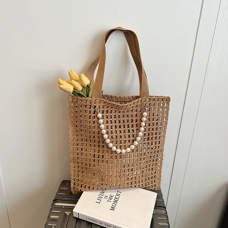 Mesh Crochet Summer Beach Tote Bag