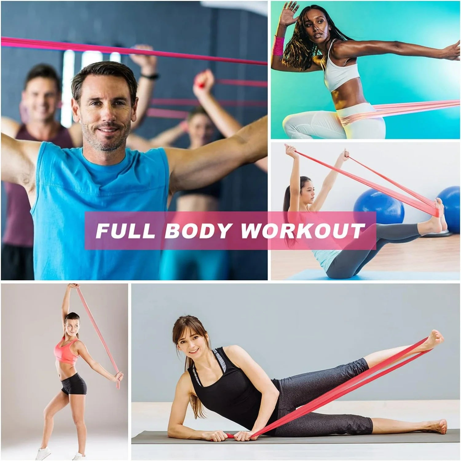 5er-Pack langlebige Latex-Widerstandsbänder