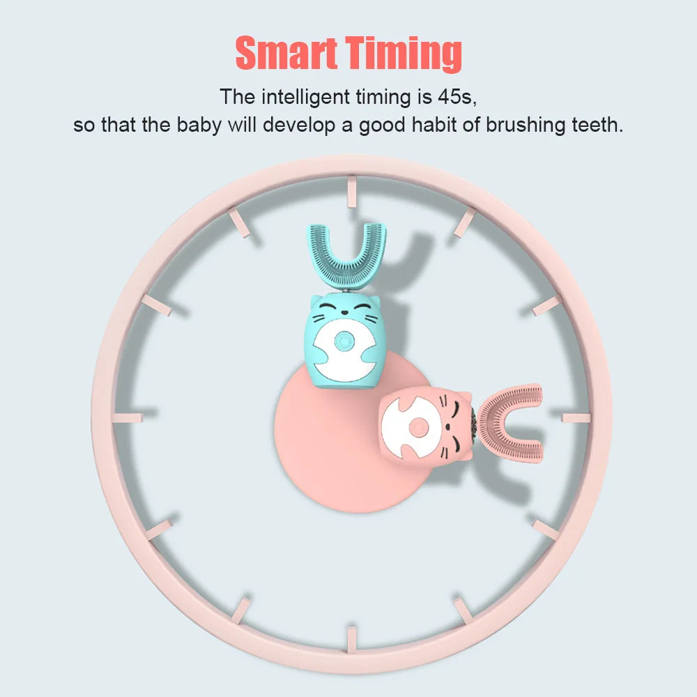 360° elektrische Kinderzahnbürste in U-Form