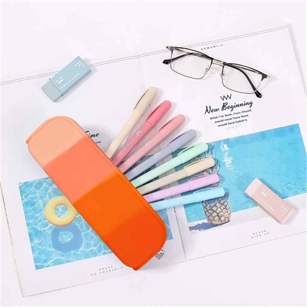 4PCS Silicone Waterproof Pencil Pouches