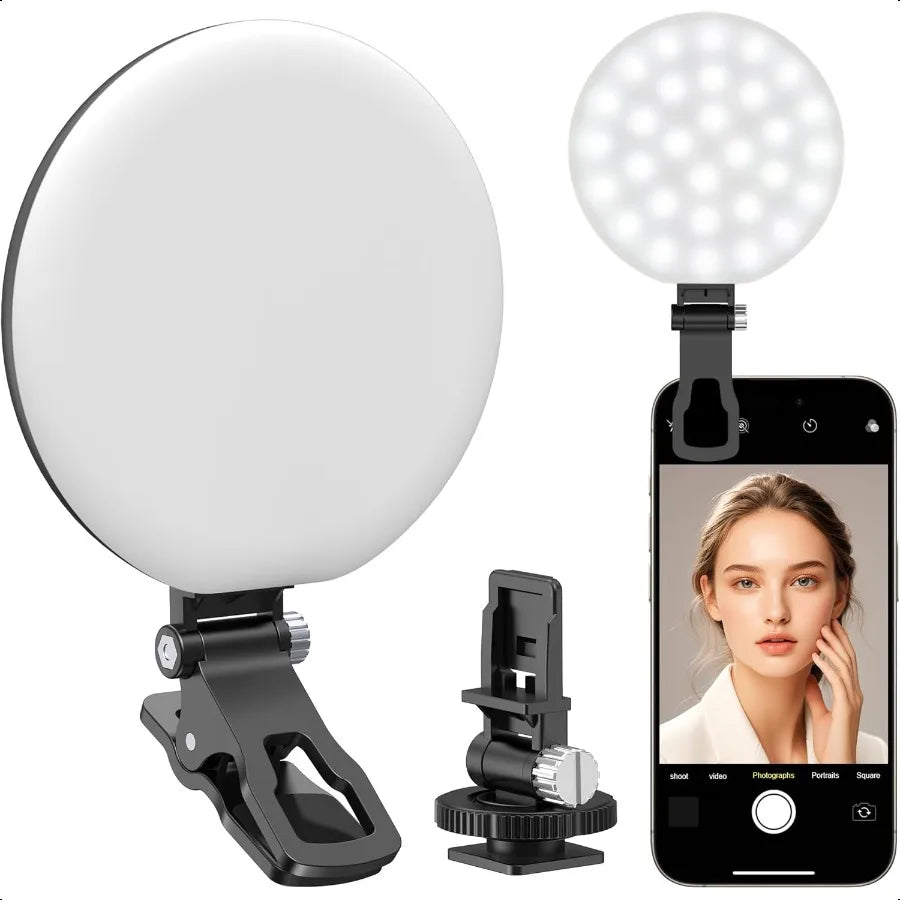 60 LED Rechargeable Clip-On Ring Light