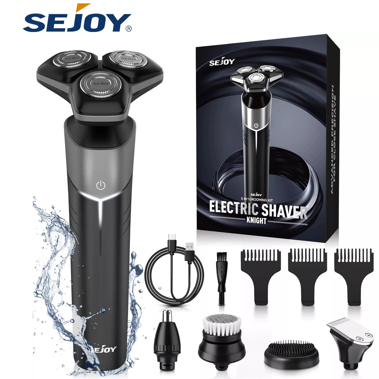 Sejoy 5-in-1 Rechargeable Electric Shaver