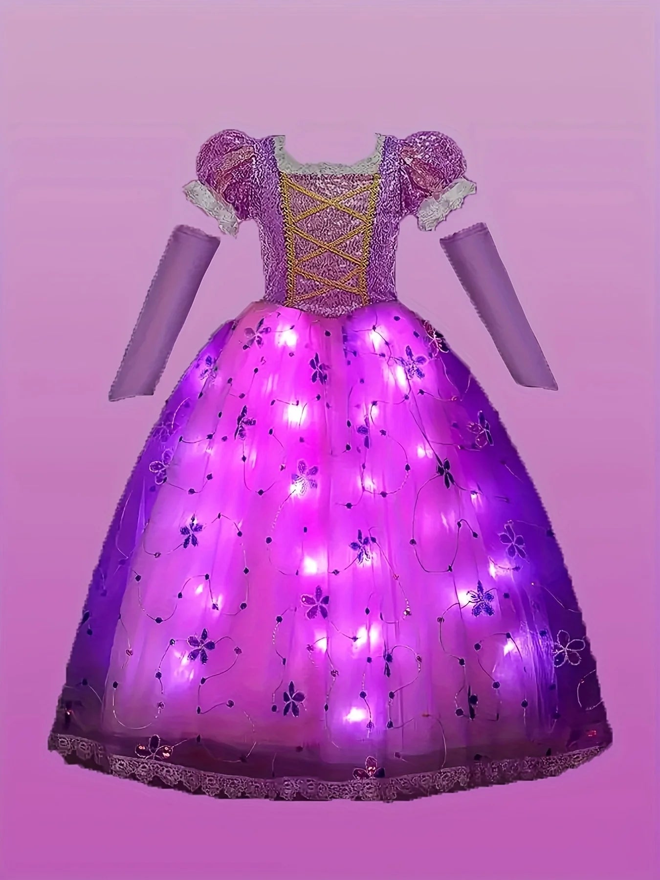 Girls LED Princess Party Dress Gift