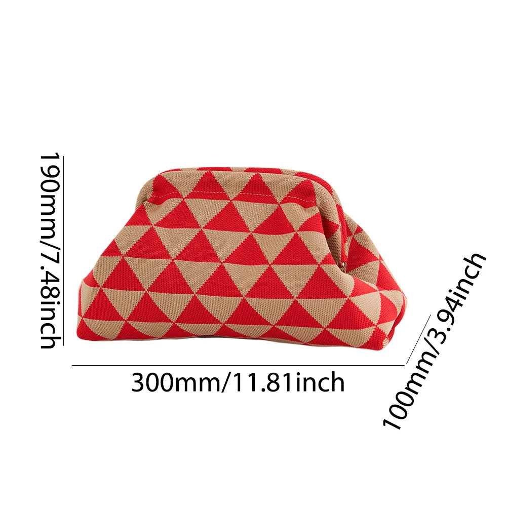 Colorblock Crochet Summer Clutch Bag