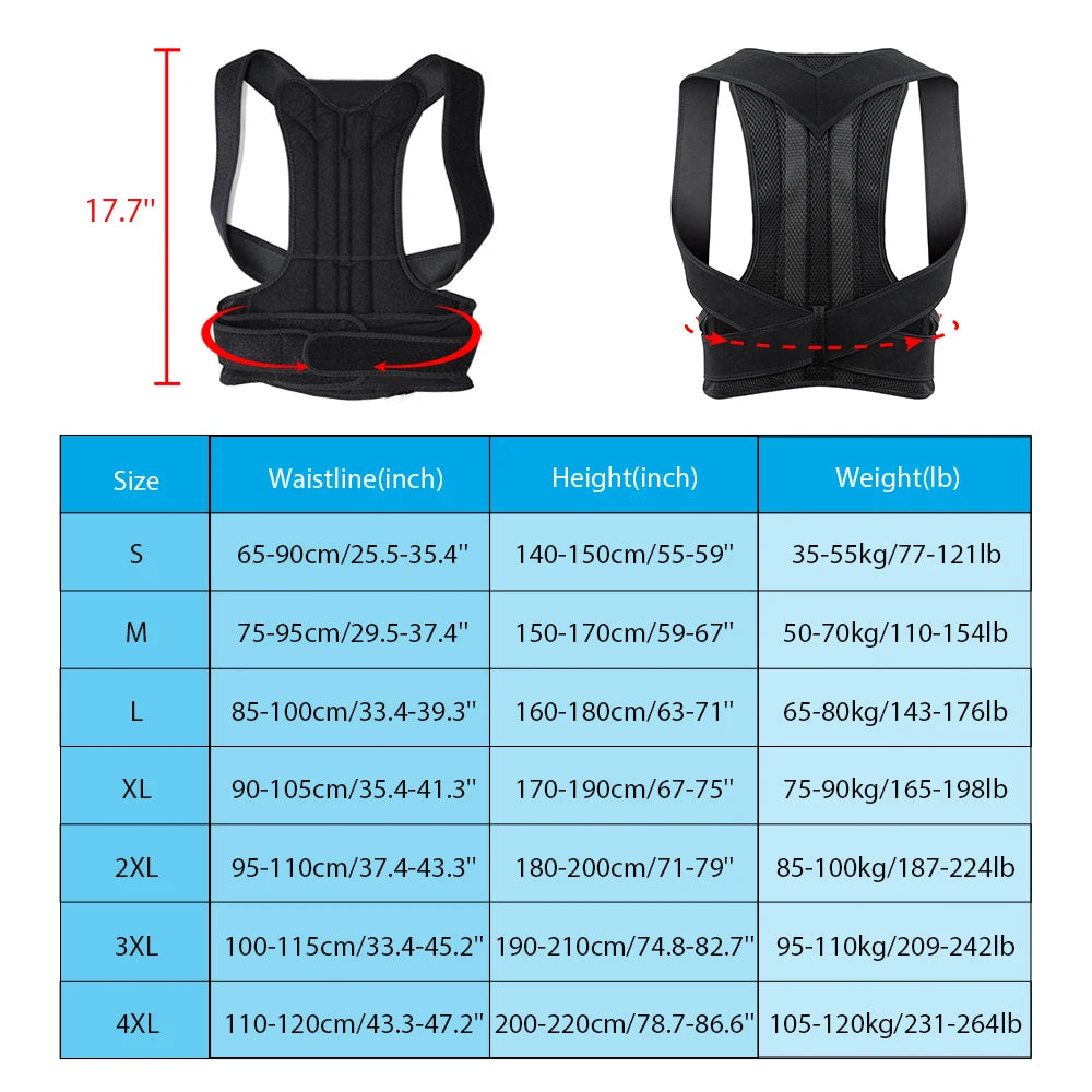 Adjustable Back Brace Posture Corrector