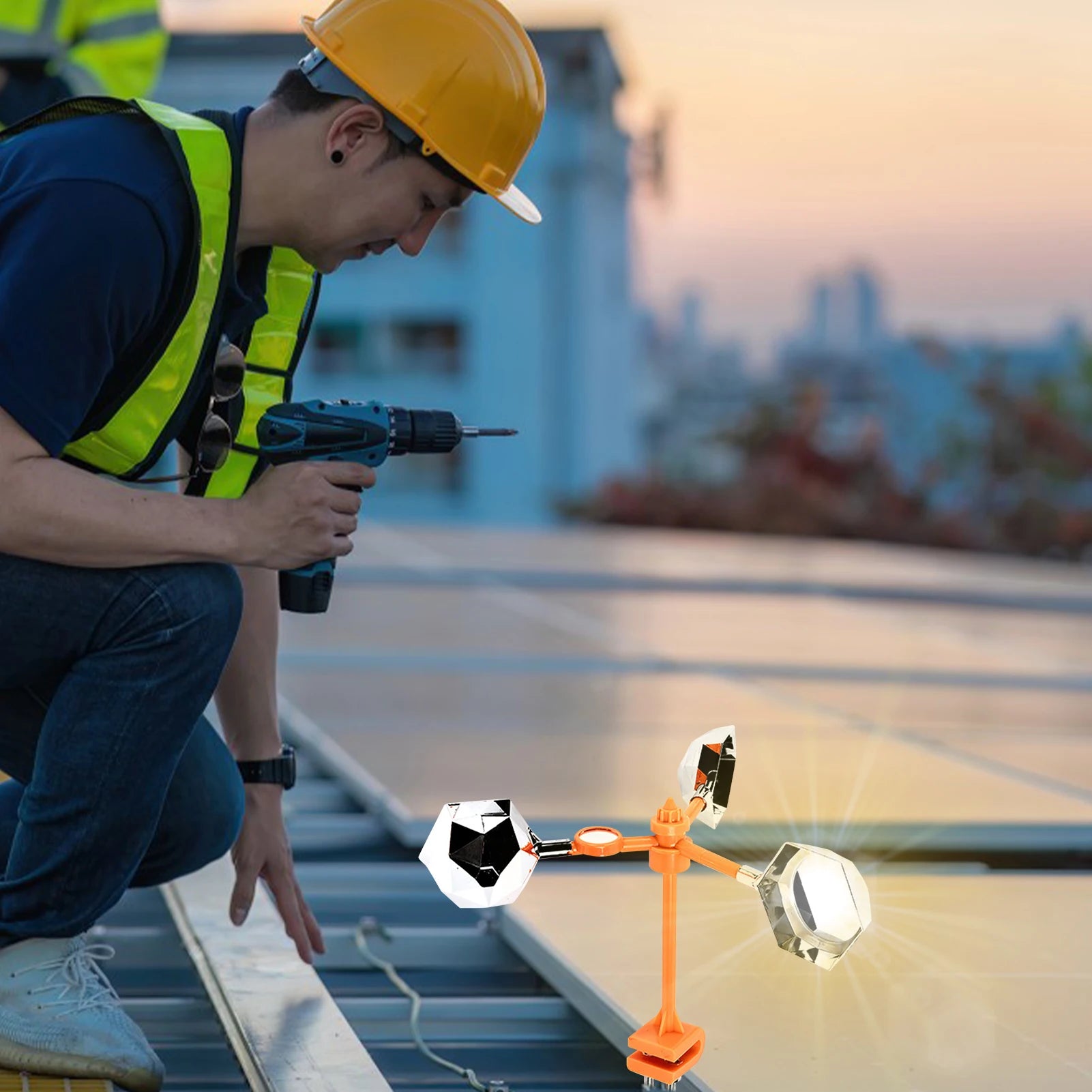 Reflective Solar Bird Repellent Windmill
