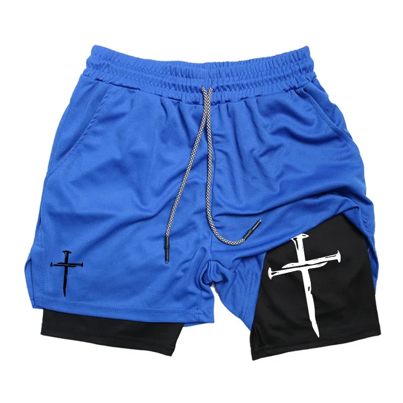 Cross Graphic 2-in-1 Workout-Laufshorts für Herren
