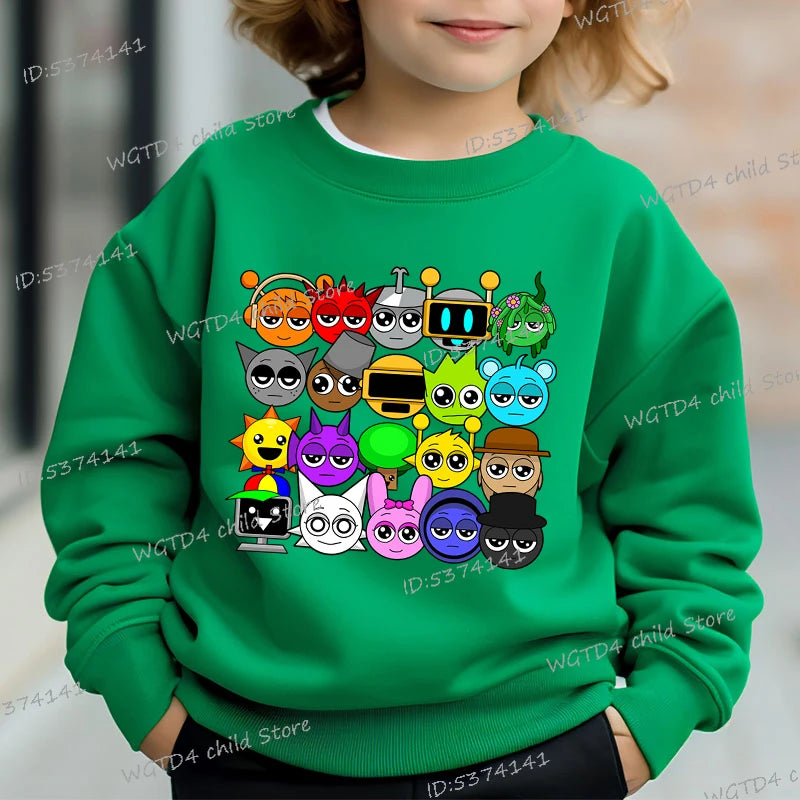 Sprunki Incredibox Kinder-Sweatshirt mit Cartoon-Motiv