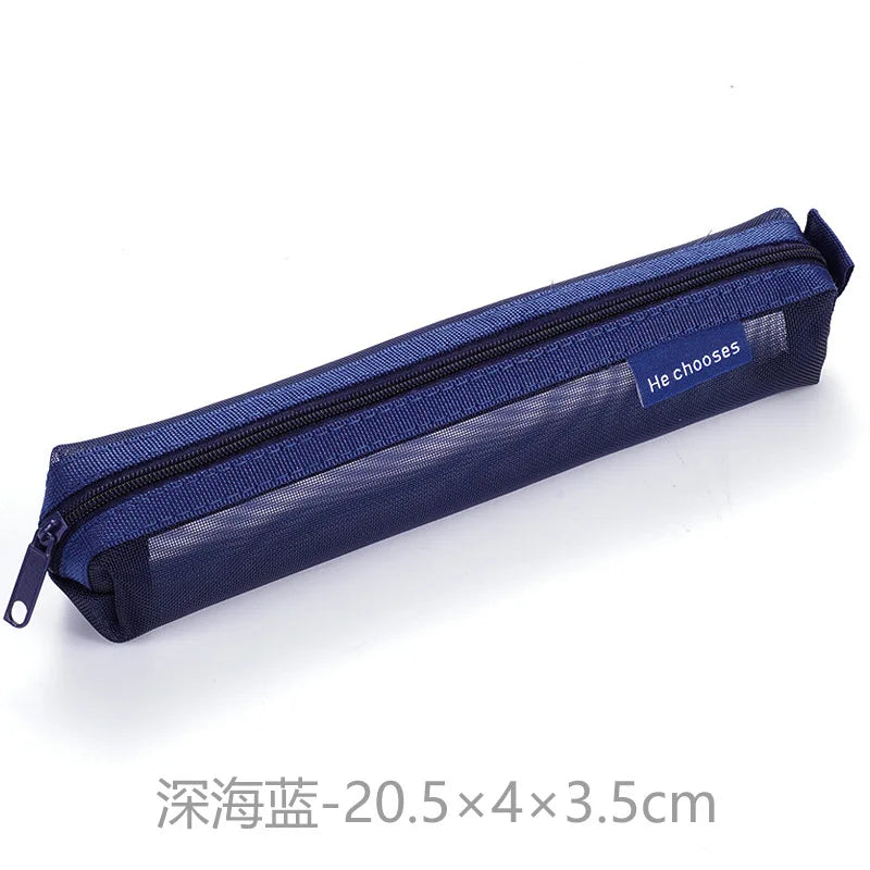 Mesh Transparent Zipper Pencil Case