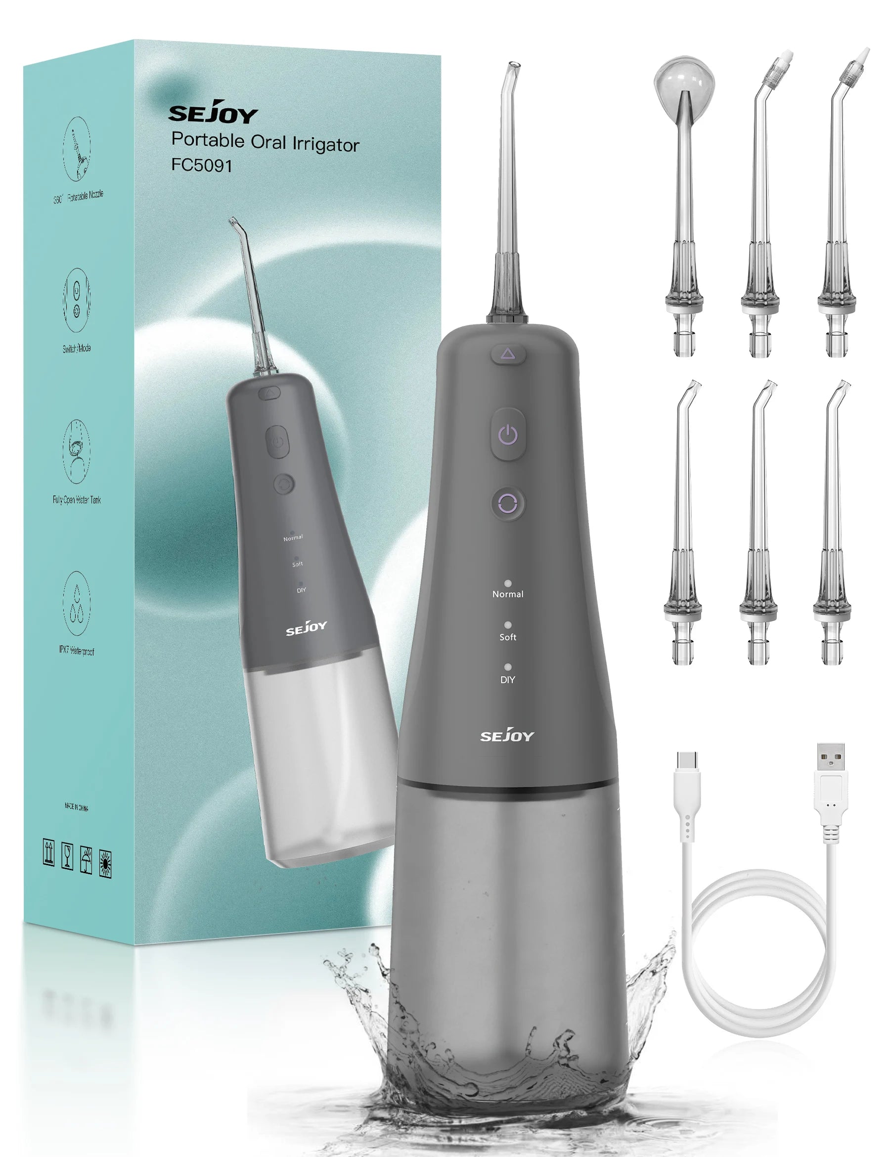 Electric Water Flosser with 6 Jets