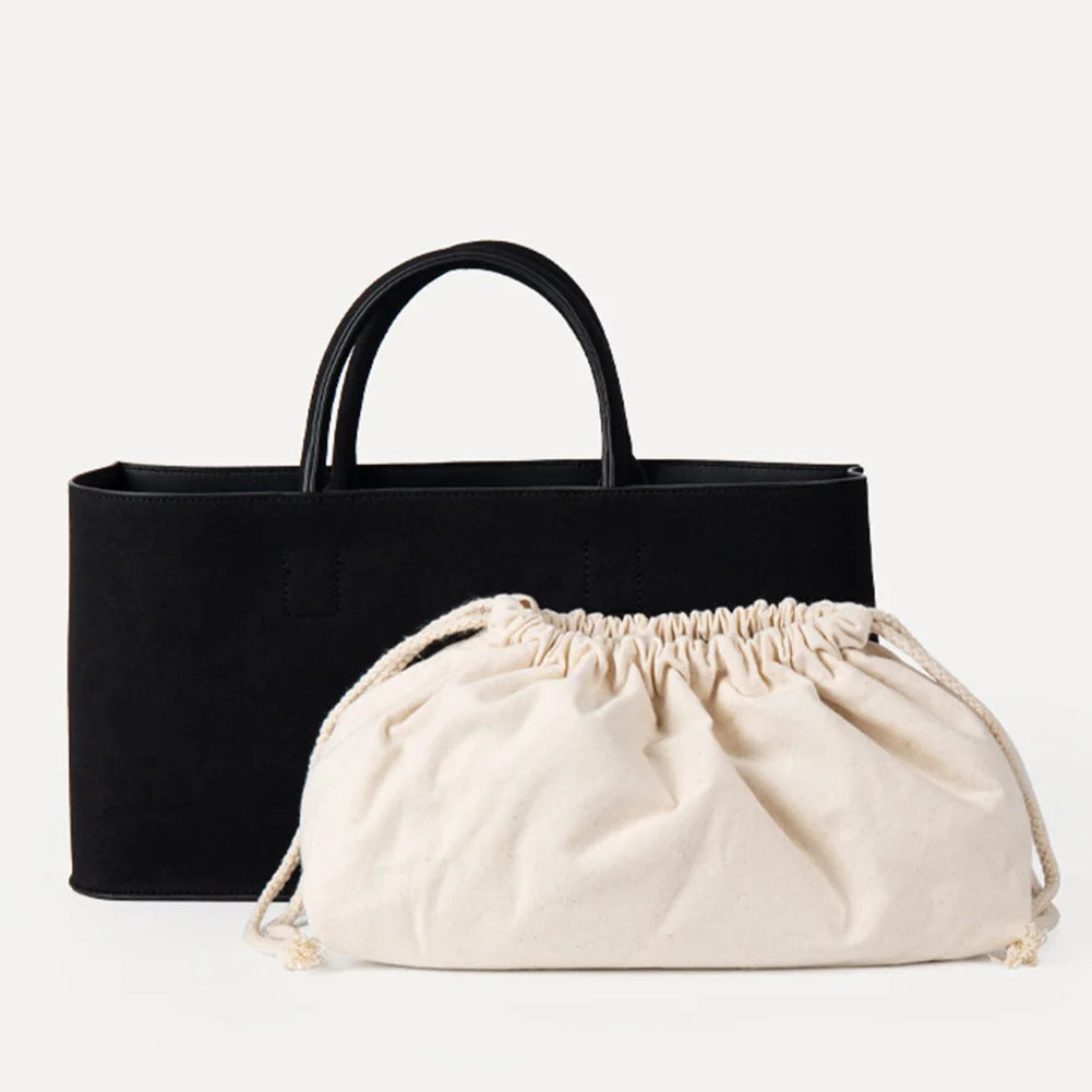 Multi-Pocket Suede Shoulder Handbag